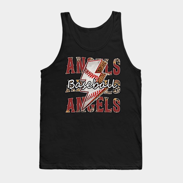 Graphic Baseball Angels Proud Name Team Vintage Tank Top by WholesomeFood